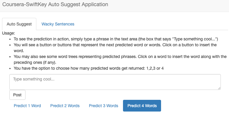 SwiftKey word predictor Shiny app